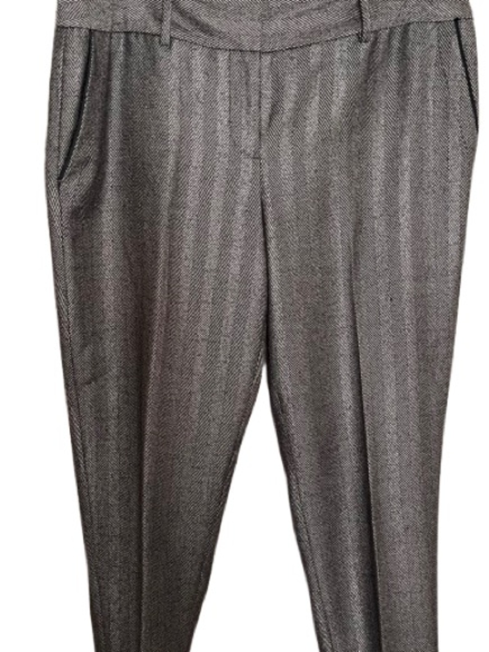LOFT Gray Herringbone Ankle Pants size 12